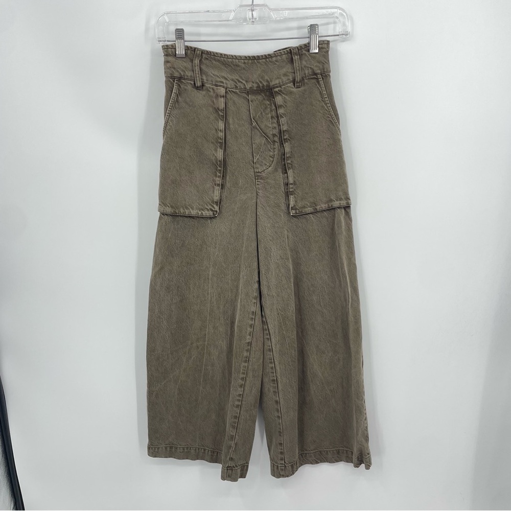 YFB • Young, Fabulous & Broke • Saidie Wide Leg crop Jeans • Size XS brown